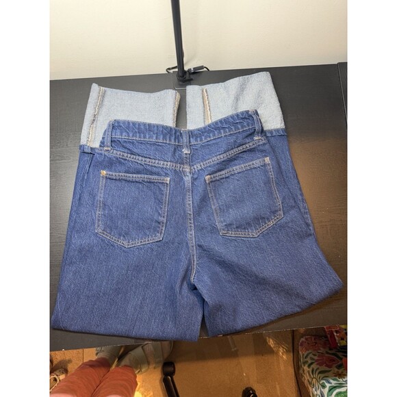 Kate Spade Denim Straight Leg Wide Cuff Jeans Cotton Dark Wash Sz 2 - Picture 5 of 12